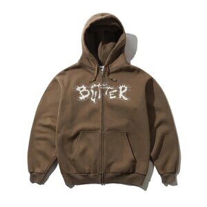 BUTTER GOODS Men's Eruption Zip-Thru Hoodie In Chocolate